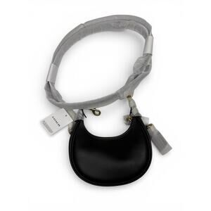 Coach Jonie CR508 Mini Shoulder Bag Black Leather Gold Hardware Crescent Bag NWT